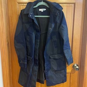 Boden Navy Polka-dot Fleece-linedined Mac Raincoat